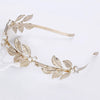 Wholesale Pearl Baroque Leaf Hair Band For Women Electroplated Headwear