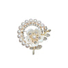 Wholesale Pearl Brooch Zinc Alloy Three Dimensional Flower Electroplated Female Unisex Clothing Accessory
