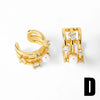 Wholesale Pearl Cshaped Copper Geometric Style Gold Plated Electroplated Women's Earrings