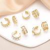 Wholesale Pearl Cshaped Copper Geometric Style Gold Plated Electroplated Women's Earrings