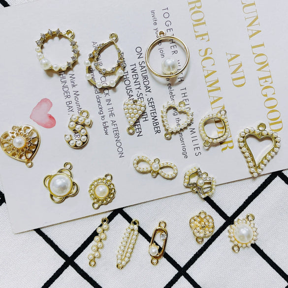 Wholesale Pearl Diamond Jewelry Accessories With Peach Heart Shape And Electroplating Treatment For Earrings And Necklace