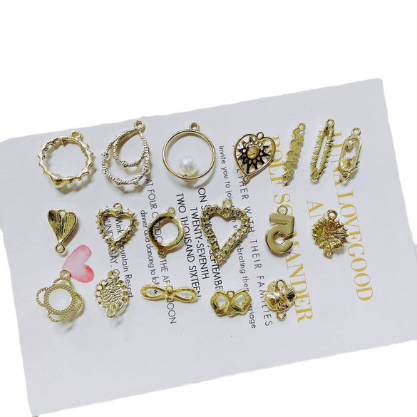 Wholesale Pearl Diamond Jewelry Accessories With Peach Heart Shape And Electroplating Treatment For Earrings And Necklace