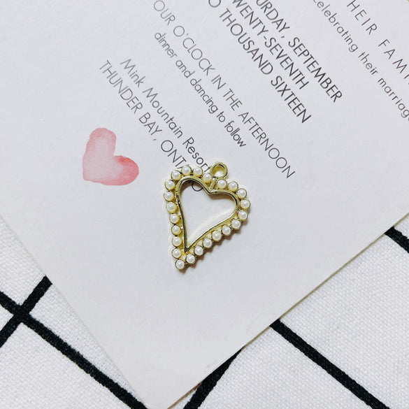 Wholesale Pearl Diamond Jewelry Accessories With Peach Heart Shape And Electroplating Treatment For Earrings And Necklace