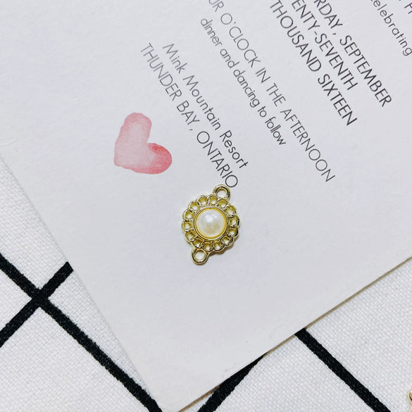 Wholesale Pearl Diamond Jewelry Accessories With Peach Heart Shape And Electroplating Treatment For Earrings And Necklace