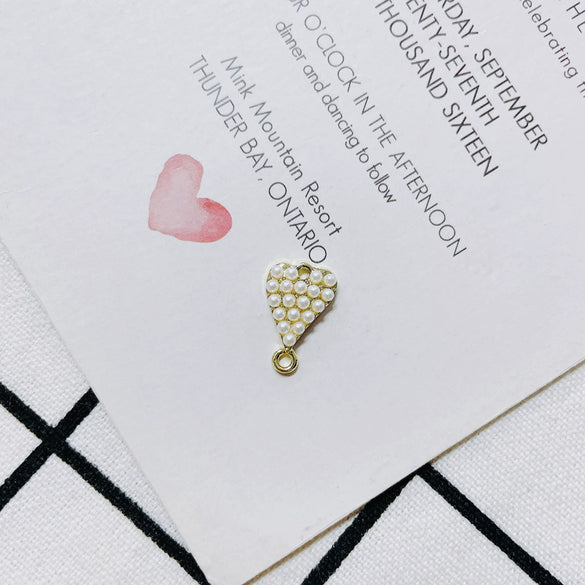 Wholesale Pearl Diamond Jewelry Accessories With Peach Heart Shape And Electroplating Treatment For Earrings And Necklace
