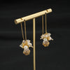 Wholesale Pearl Earrings Antique Geometric Style Zircon Flower Cluster Electroplated Jewelry