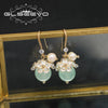 Wholesale Pearl Earrings Retro Geometric Style Electroplating For Women