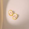 Wholesale Pearl Earrings S925 Silver Needle Retro Enamel Drip Glaze Geometric Style Electroplated For Women