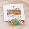 Wholesale Pearl Earrings Set Geometric Alloy Electroplated For Women