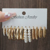 Wholesale Pearl Earrings Set Geometric Alloy Electroplated For Women