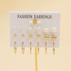 Wholesale Pearl Earrings Set Geometric Alloy Electroplated For Women