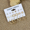 Wholesale Pearl Earrings Set Geometric Alloy Electroplated For Women