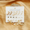 Wholesale Pearl Earrings Set Geometric Alloy Electroplated For Women