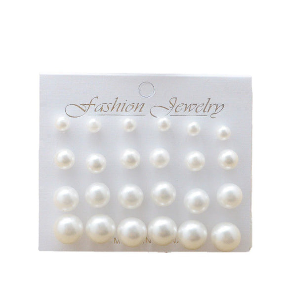 Wholesale Pearl Earrings With Large And Small Pearl Rows Alloy Material Electroplating Treatment