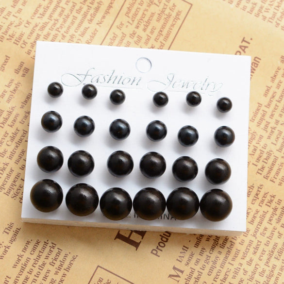 Wholesale Pearl Earrings With Large And Small Pearl Rows Alloy Material Electroplating Treatment