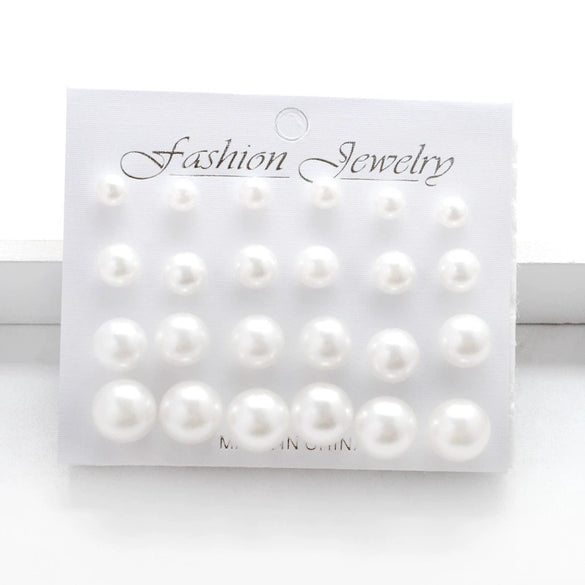 Wholesale Pearl Earrings With Large And Small Pearl Rows Alloy Material Electroplating Treatment