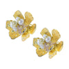 Wholesale Pearl Flower Earrings And Ear Cuffs Retro Metallic Electroplating Style