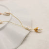 Wholesale Pearl Geometric Bamboo Chain Women's Elegant Highgrade Long Pendant Clavicle Chain 18K Real Gold Electroplated Color Retaining Jewelry