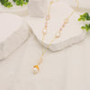 Wholesale Pearl Geometric Bamboo Chain Women's Elegant Highgrade Long Pendant Clavicle Chain 18K Real Gold Electroplated Color Retaining Jewelry