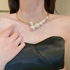 Wholesale Pearl Geometric Copper Necklace Electroplated For Women Fashion Personality Choker Collar