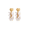 Wholesale Pearl Geometric Earrings With Vacuum Real Gold Plating For Women