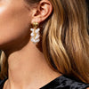 Wholesale Pearl Geometric Earrings With Vacuum Real Gold Plating For Women