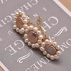 Wholesale Pearl Hairpin High Quality Natural Fresh Water Retro Style Pure Handmade Spring One Word Side Clip