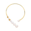 Wholesale Pearl Inlaid Geometric Copper Collar Necklace For Women
