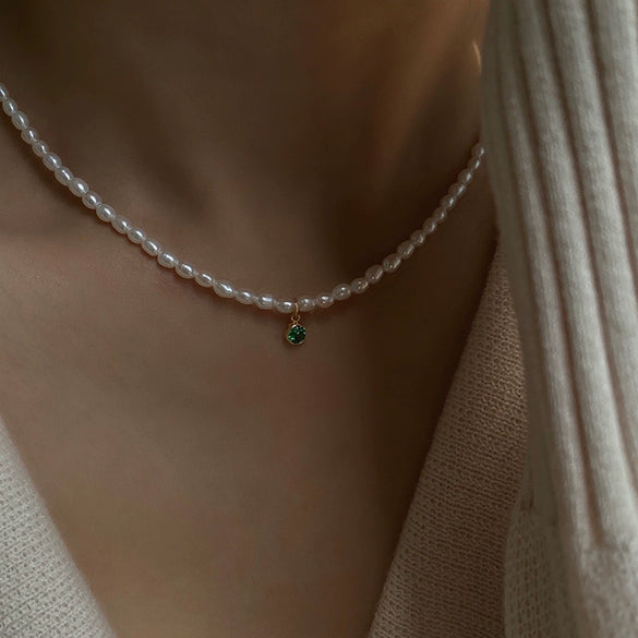 Wholesale Pearl Necklace Copper Freshwater Pearl Rice Shape Droplet Shape Minimalist Style For Women