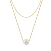 Wholesale Pearl Necklace Double Layer O Chain Geometric Style Light Luxury Design