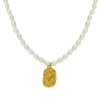 Wholesale Pearl Necklace Geometric Flower Pattern 316L Stainless Steel Pendant Electroplating For Women