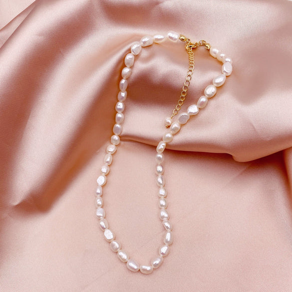 Wholesale Pearl Necklace Geometric Style Natural Freshwater Baroque Pearl 14K Goldwrapped Unisex