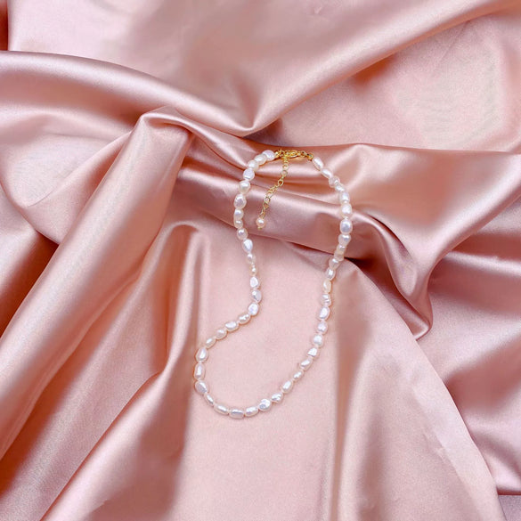 Wholesale Pearl Necklace Geometric Style Natural Freshwater Baroque Pearl 14K Goldwrapped Unisex