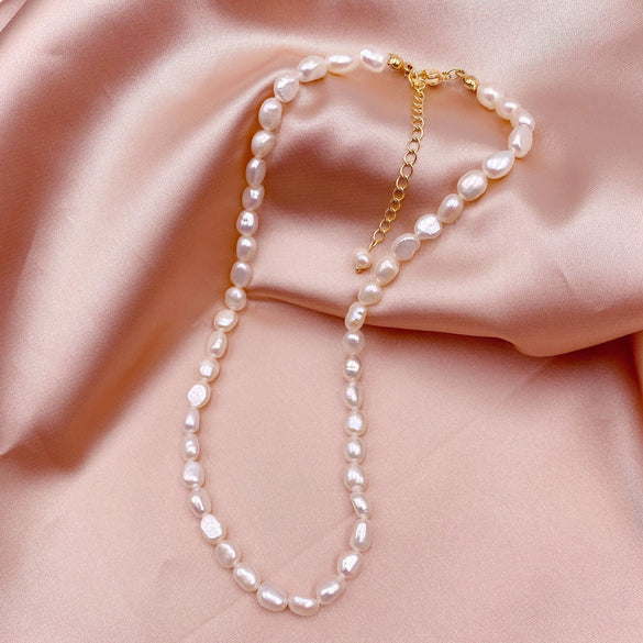 Wholesale Pearl Necklace Geometric Style Natural Freshwater Baroque Pearl 14K Goldwrapped Unisex
