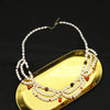 Wholesale Pearl Necklace Retro Geometric Style Petal Tassel Clavicle Chain Electroplating For Women