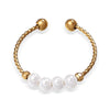 Wholesale Pearl Open Ring For Women Fashion Geometric Style Electroplated