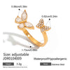 Wholesale Pearl Ring For Women Stainless Steel Geometric Shape Butterfly Design Electroplating Process