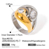 Wholesale Pearl Ring Stainless Steel Geometric Light Luxury Electroplated Jewelry For Women