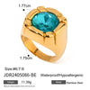 Wholesale Pearl Ring Stainless Steel Geometric Light Luxury Electroplated Jewelry For Women
