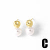 Wholesale Pearl Starfish Love Geometric Copper Gold Plated Earrings For Women