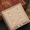 Wholesale Pearl Tassel Love Heart Shape Stainless Steel Double Layer O Chain Clavicle Necklace With Electroplating