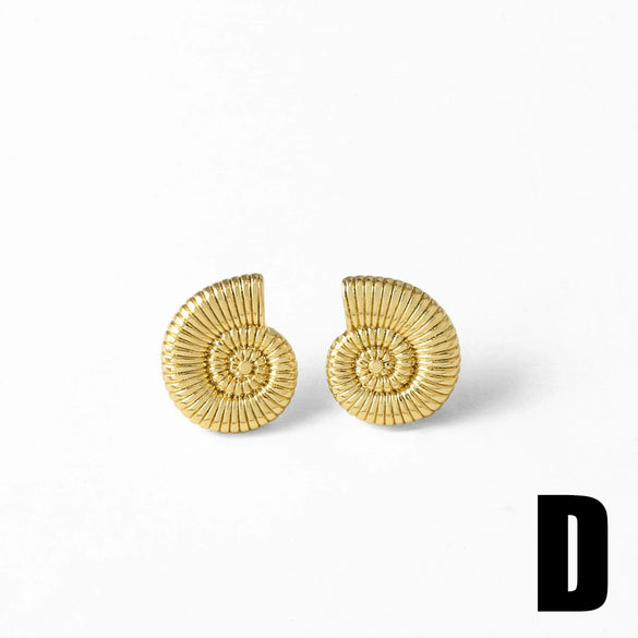 Wholesale Pearl Thread Earrings Copper 18K Gold Plated Geometric Animal Zodiac Minimalist Style