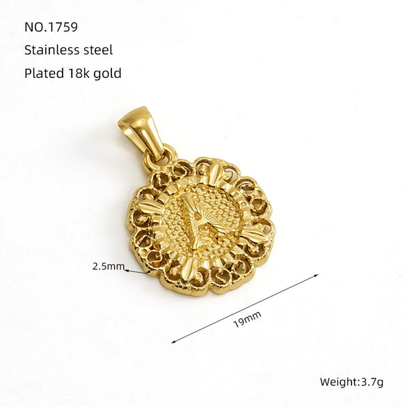 Wholesale Pendant Accessories Stainless Steel Embossed English Letter Number Text Electroplating For Women