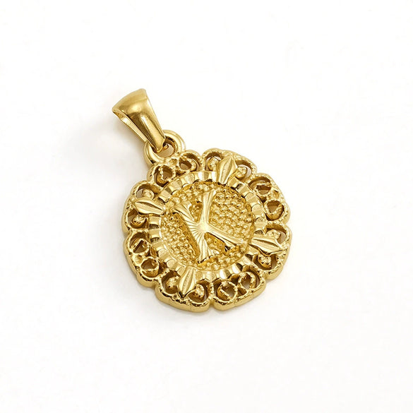 Wholesale Pendant Accessories Stainless Steel Embossed English Letter Number Text Electroplating For Women