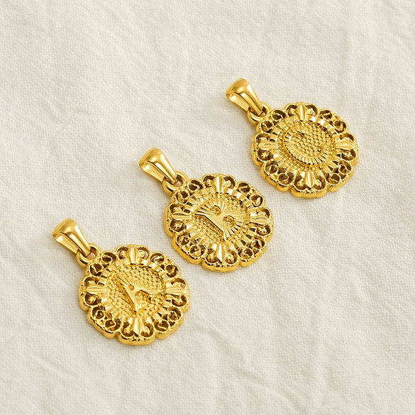 Wholesale Pendant Accessories Stainless Steel Embossed English Letter Number Text Electroplating For Women