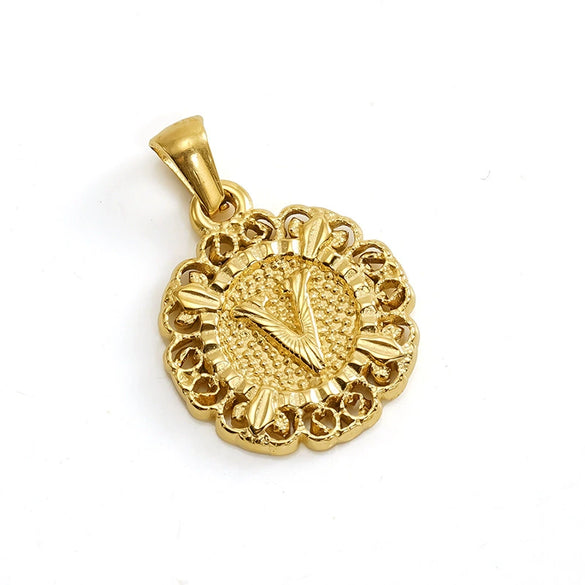 Wholesale Pendant Accessories Stainless Steel Embossed English Letter Number Text Electroplating For Women