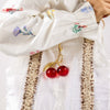 Wholesale Pendant Accessories Stainless Steel Red Resin Cherry Electroplating Design