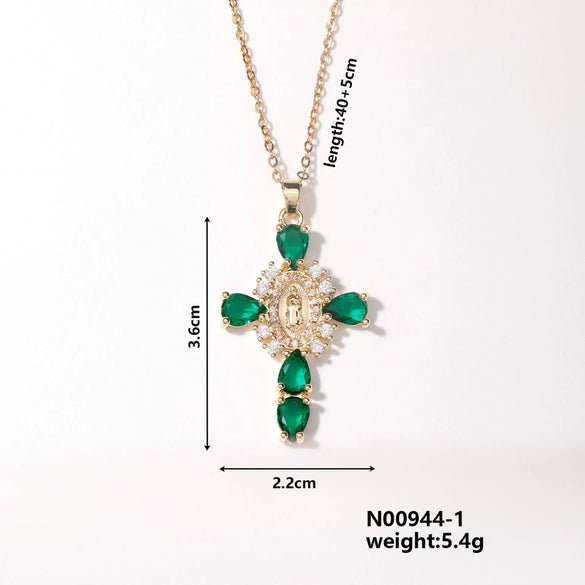 Wholesale Pendant Accessories Vintage Street Style Cross Copper Electroplated Twisted Chain Unisex