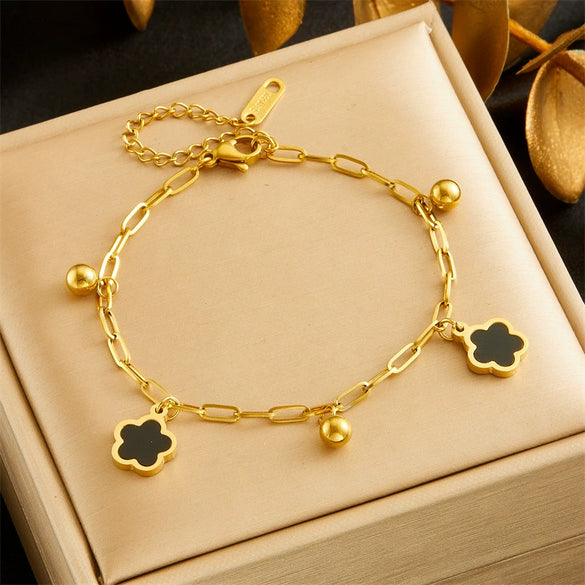 Wholesale Pendant Bracelet Titanium Steel Retro Fashion Doublelayered Diamondencrusted Round Blueeyed Star Lightning Design Electroplated