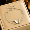 Wholesale Pendant Bracelet Titanium Steel Retro Fashion Doublelayered Diamondencrusted Round Blueeyed Star Lightning Design Electroplated